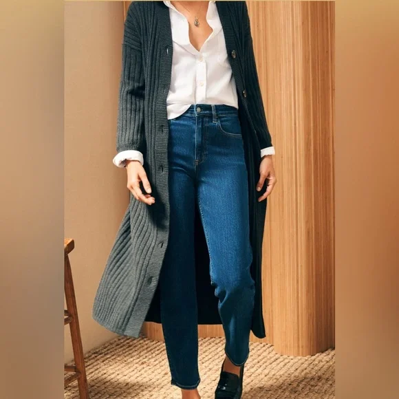 Faherty Jackson Sweater Duster Dress - ash Heather - M - Picture 2 of 7